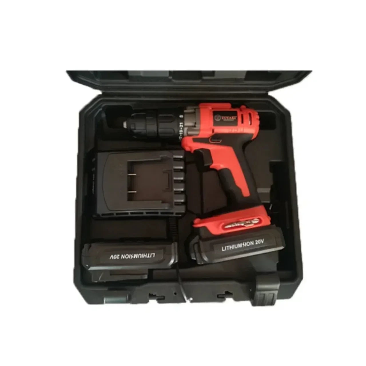 Taladro Inalambrico Litio 10Mm 20V + 2 Baterias 1.3 Ah Y 1 Cargador Toyaki