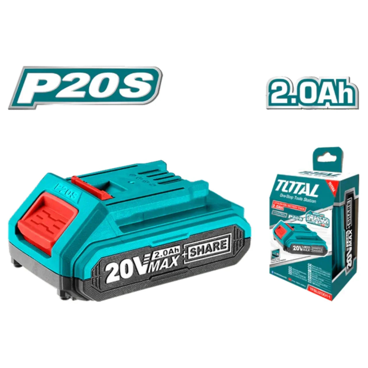 Bateria Litio-Ion 20V 2.0Ah P20S Total