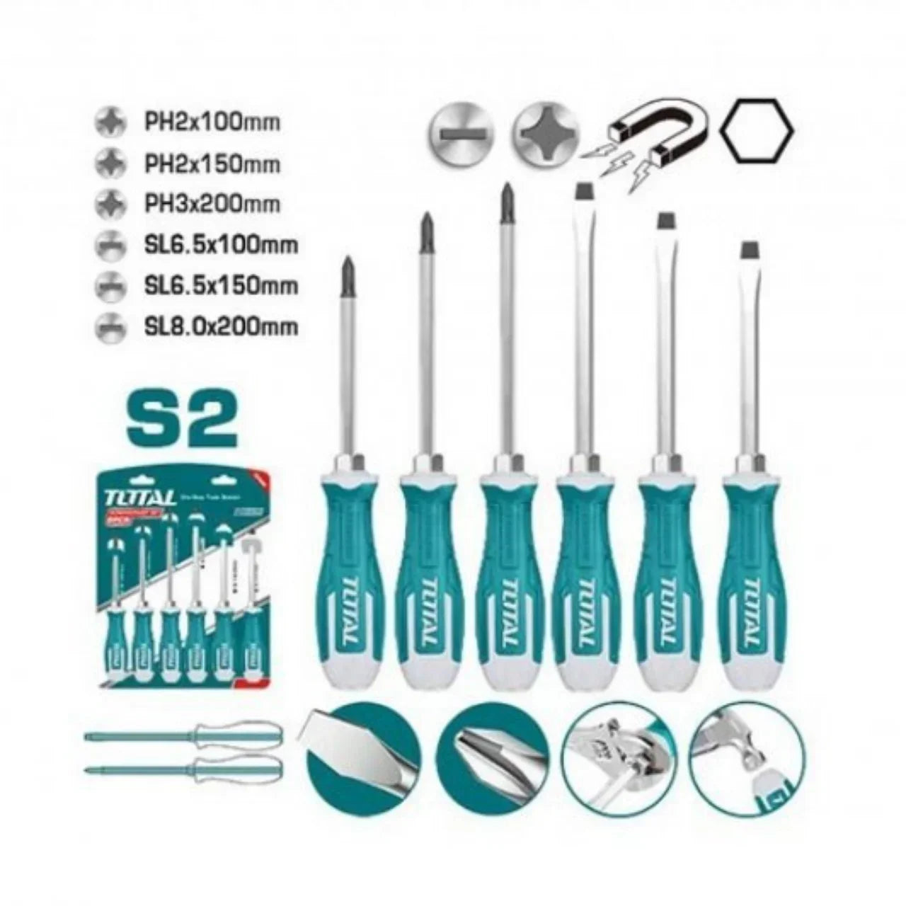 Juego Destornillador De 6 Piezas Go-Through Total