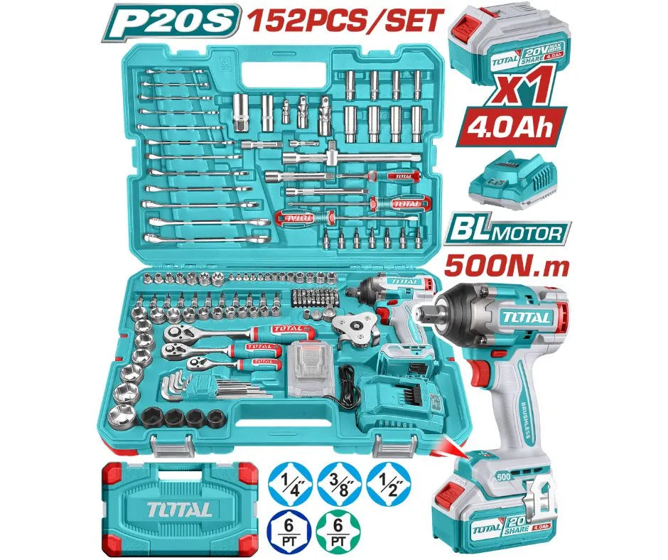 Kit Llave de Impacto 500 Nm Con 152 Piezas Total