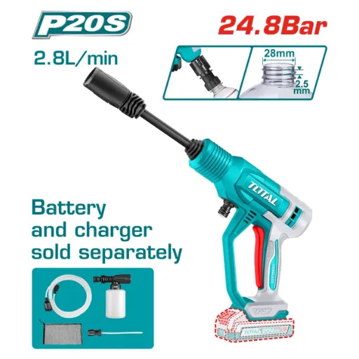 Hidro lavadora Inalámbrica 20V 24.8 Bar Sin Batería/Cargador Total