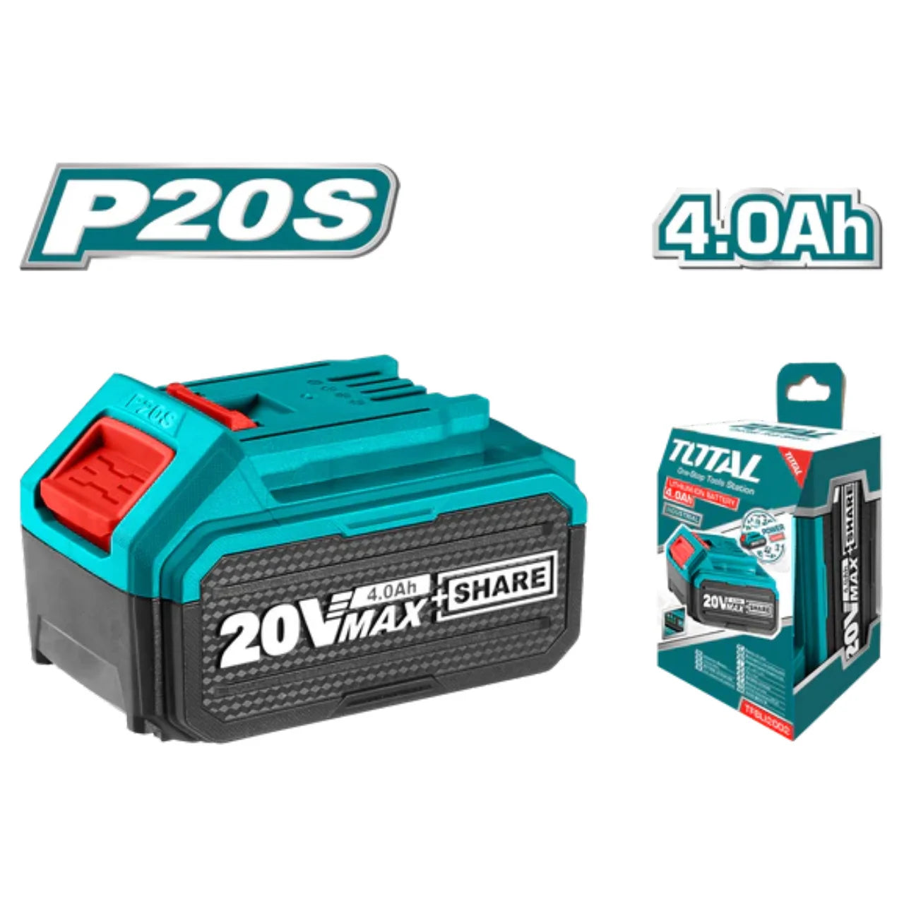 Bateria Litio-Ion 20V 4.0Ah P20S Total