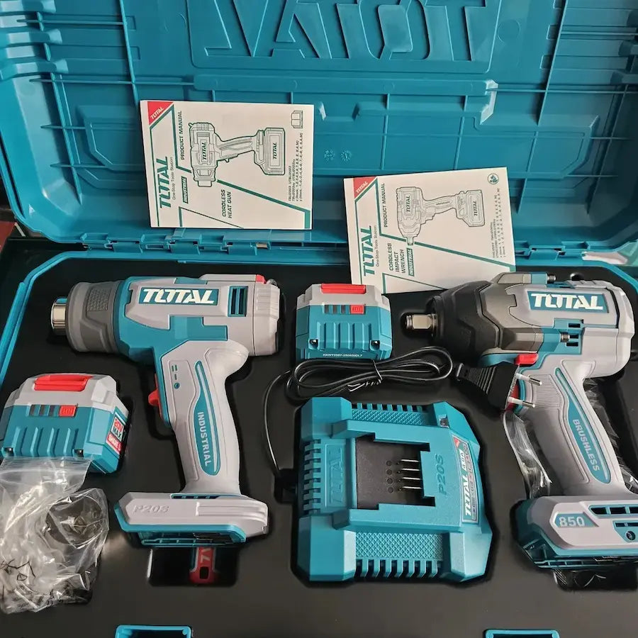 Llave De Impacto Inalámbrica Brushless 1/2" 850NM  + Pistola De Calor Total