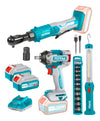 Llave De Impacto 400NM 1/2" 20V + Chicharra 65 NM 3/8 +  2 Baterías + 1 Cargador + Dados + Lampara  Total