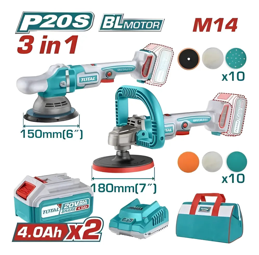Combo Kit Pulidora 180Mm + Pulidora 150Mm Inalámbrico 20V Total