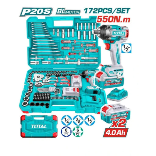 Kit Llave De Impacto 550 Nm Con 172 Piezas Total