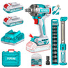 Llave De Impacto Brushless 400NM 1/2" 20V + 2 Baterías + 1 Cargador + Dados + Lampara de trabajo Total
