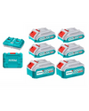 Kit De 4 Baterías 2.0Ah + 2 Baterías 4.0Ah  Y Cargador Doble  Total