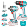 Kit atornillador de impacto Inalámbrico 285NM + Taladro atornillador 66NM + 2 Baterías + 1  Cargador  Total